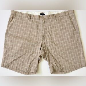 Zachary Prell Beige Plaid Flat-Front Shorts